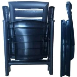 Sedia Pieghevole Esterno Poltrona Giardino Campeggio Reclinabile 5 Posizioni Blu -Giardino di Lusso 56397103 5