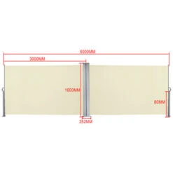 Randaco Tenda Da Sole Da Tenda Da Sole Laterale Da Parete Da Parete 160x600 Cm Garden Privacy Screen Beige -Giardino di Lusso 57705999 3