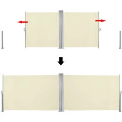 Randaco Tenda Da Sole Da Tenda Da Sole Laterale Da Parete Da Parete 160x600 Cm Garden Privacy Screen Beige -Giardino di Lusso 57705999 4