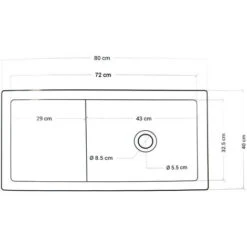 Lavello Con Gocciolatoio In Cemento Nocciola Cm 80x40x20h Cm Modello Serapo -Giardino di Lusso 58125415 2