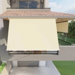 Tenda Da Sole A Caduta Con Bracci Per Balcone Terrazzo Finestra 250cm Beige Golisa -Giardino di Lusso 58125629 3