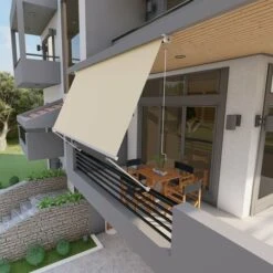 Tenda Da Sole A Caduta Con Bracci Per Balcone Terrazzo Finestra 250cm Beige Golisa -Giardino di Lusso 58125629 4