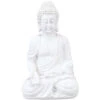 Relaxdays Statua Del Buddha Seduto, Figura Da Giardino Alta 17,5 Cm, Resistente Alle Intemperie, Poliresina, Bianco -Giardino di Lusso 58279733 1