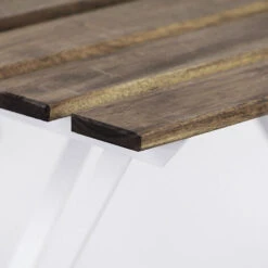 Set Tavolino E Due Sedie Da Balcone Pieghevoli Bistrot Bianco -Giardino di Lusso 58371567 3