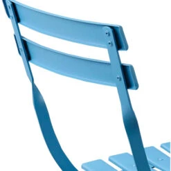 Set Bistro Con Tavolino Rotondo E Sedie Pieghevoli In Acciaio Teresa Blu -Giardino di Lusso 58371582 4