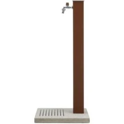 Fontana Da Giardino Con Rubinetto E Base In Cemento Colore Marrone Ruggine H91 Cm -Giardino di Lusso 58699174 5