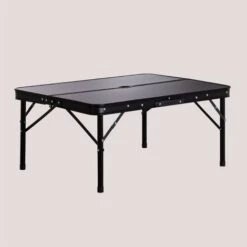 SKLUM Tavolo Da Campeggio Rettangolare Pieghevole E Regolabile In MDF E Alluminio (90x60 Cm) Maule Nero