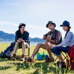 Relaxdays Sedia Pieghevole Da Campeggio, Spiaggina Da Mare, Regge 100 Kg, Seggiola Da Pesca In Poliestere E Ferro, Rosso -Giardino di Lusso 58812492 3