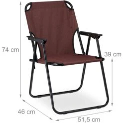 Relaxdays Sedia Pieghevole Da Campeggio, Spiaggina Da Mare, Regge 100 Kg, Seggiola Da Pesca In Poliestere E Ferro, Rosso -Giardino di Lusso 58812492 4