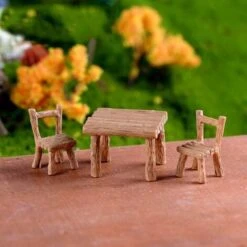 HIASDFLS Set Di Sedie Da Tavolo In Miniatura Set Di Ornamenti Per Mobili Da Giardino In Resina Carina Con Decorazioni Micro Paesaggistiche -Giardino di Lusso 59010382 4