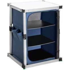 Mobile Cucina Da Campeggio Armadietto Pieghevole In Metallo E Tessuto 3 Ripiani -Giardino di Lusso 59328965 3