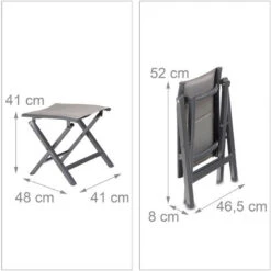 Relaxdays 10020935127 Sgabello Pieghevole Per Giardino, Campeggio, Imbottito, Alluminio, HxLxP 41x48x41 Cm, Beige -Giardino di Lusso 62278563 4