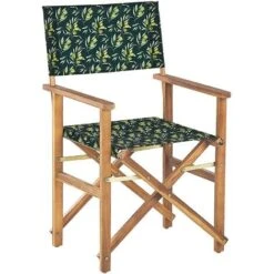 Set Di 2 Sedie Da Regista Per Giardino In Legno Chiaro Grigio E Olive Verde Cine -Giardino di Lusso 62944111 5