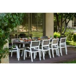 Tavolo Da Esterno Estensibile Harmony Colore Bianco/cappuccino, 162/241x100,5x76,5 Cm - Keter -Giardino di Lusso 63728032 3