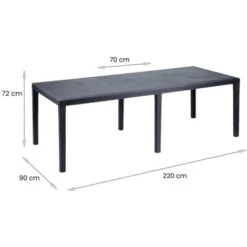 Dmora Tavolo Da Esterno Roma, Tavolo Rettangolare Allungabile Da Pranzo, Tavolo Da Giardino Estensibile Effetto Rattan, 100% Made In Italy, Cm 150x90h72, Antracite -Giardino di Lusso 63752077 3