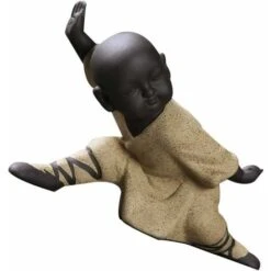 Mini Monaco Ornamenti Statua Di Buddha Kung Fu Tea Pet Zen Garden Vassoio Da Tè Figura Per Kung Fu Vassoio Da Tè Car Home Office Decoration (Giallo) -Giardino di Lusso 63843432 4