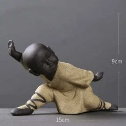 Mini Monaco Ornamenti Statua Di Buddha Kung Fu Tea Pet Zen Garden Vassoio Da Tè Figura Per Kung Fu Vassoio Da Tè Car Home Office Decoration (Giallo) -Giardino di Lusso 63843432 5