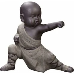 Mini Monk Ornaments Statua Di Buddha Kung Fu Tea Pet Zen Garden Tea Tray Figure Per Kung Fu Tea Tray Car Home Office Decoration (Rosso), Grigio -Giardino di Lusso 63846797 5