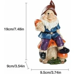 Gnomo Da Giardino - Gnomo Da Giardino Tradizionale Dipinto A Mano, Gnomo Da Giardino Divertente E Umoristico Per Esterni, Altezza 19 Cm -Giardino di Lusso 63847076 2