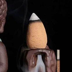 Bruciatore Di Incenso A Riflusso, Portaincenso A Forma Di Piccolo Monaco Buddha Porta Coni A Torre, Porta Incenso Con Coni Di Incenso A Riflusso (blu) -Giardino di Lusso 63849766 3