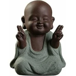Statua Di Buddha In Miniatura In Ceramica Cute Tea Pet Monk Statue Crafts Mini Ornament Buddha Figurine Home Table Decoration