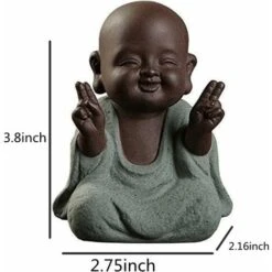 Statua Di Buddha In Miniatura In Ceramica Cute Tea Pet Monk Statue Crafts Mini Ornament Buddha Figurine Home Table Decoration -Giardino di Lusso 63849867 5
