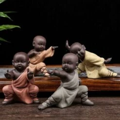 Mini Monaco Ornamenti Statua Di Buddha Kung Fu Tea Pet Zen Garden Tè Vassoio Figura Per Kung Fu Vassoio Da Tè Car Home Office Decorazione (Rosso), Arancione -Giardino di Lusso 63852411 3