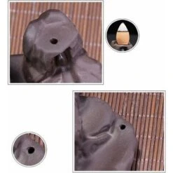 Bruciatore Di Incenso A Riflusso, Porta Incenso Little Monk Buddha Porta Bastoncini, Porta Incenso Con Coni Di Incenso A Riflusso (giallo) -Giardino di Lusso 63852796 2