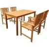 Set Da Pranzo Da Giardino 5 Pz In Legno Massello Di Acacia VidaXL