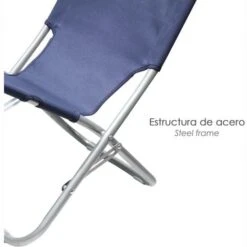 Sedia Sdraio In ACCIAIO PIEGHEVOLE Con POGGIATESTA PAPILLON Colore BLU' -Giardino di Lusso 64927540 3