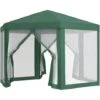 Outsunny Gazebo Esagonale Con Zanzariere In Ferro E Poliestere, Verde