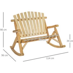 Outsunny Dondolo Panchina Da Giardino 2 Posti In Legno, 96x112.5x100cm -Giardino di Lusso 6499616 3