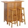Set Da Bar Per Giardino 3 Pz In Legno Massello Di Acacia VidaXL -Giardino di Lusso 65642613 1