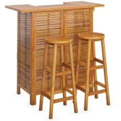 Set Da Bar Per Giardino 3 Pz In Legno Massello Di Acacia VidaXL