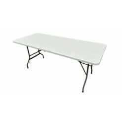 Tavolo Tavolino Pieghevole In Dura Resina Bianco Ghiaccio 180x70x74 Cm Per Sagra Campeggio Fiera Casa