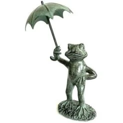 Statua Rana Ombrellone Da Giardino, Decorazione Per Interni Ed Esterni