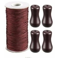 Rotolo Di Corda Intrecciata Marrone Superma 55 M Con Ciondolo In Legno Marrone 4 Pezzi (marrone)