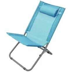 Sedia Alta Steel In Texilene Spiaggina Da Mare Pieghevole Blu Struttura In Metallo -Arancione -Giardino di Lusso 67906419 4