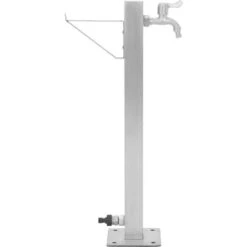 Fontanella D'acqua A Colonna Con Rubinetto In Acciaio Inox Quadrata 5x5x65 Cm -Giardino di Lusso 68540346 3