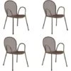EMU Ronda 4 Pezzi , Sedia Con BRACCIOLI Art. 116 Colore Marrone D' India (41) , Made In Italy -Giardino di Lusso 69342397 1