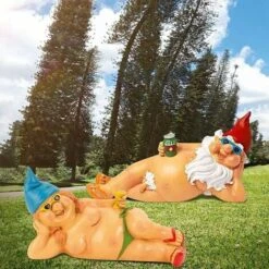 Gnomo Da Giardino In Resina, Statua Di Gnomo Da Giardino Cattivo, Decorazione Del Giardino Delle Fate, Statue Da Giardino In Resina E Figurine All'aperto -Giardino di Lusso 69714761 2