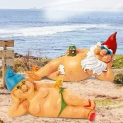 Gnomo Da Giardino In Resina, Statua Di Gnomo Da Giardino Cattivo, Decorazione Del Giardino Delle Fate, Statue Da Giardino In Resina E Figurine All'aperto -Giardino di Lusso 69714761 4