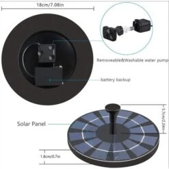 Fontana Solare Galleggiante All'aperto, Pompa Solare Per Laghetto Con 6 Ugelli Per Fontana Da Giardino Per Acquario Con Vasca Per Uccelli -Giardino di Lusso 69717367 3
