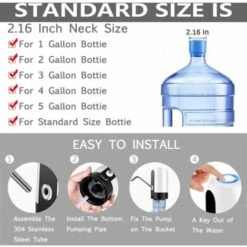 MINKUROW Distributore Automatico Di Acqua Bottiglia Riutilizzabile Acqua Potabile Pompa Acqua Potabile Senza Fili Elettrico Pompa Di Pompaggio Veloce Distributore Di Galloni Universale Con Pompa Acqua -Giardino di Lusso 69789125 3