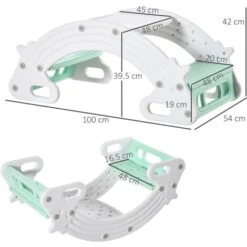 HOMCOM Set 2 In 1 Dondolo E Tavolo E Sedie Per Bambini Con 2 Seggiolini, In HDPE, 100x54x42 Cm -Giardino di Lusso 70299236 3