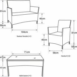 Mobili Da Giardino In Resina Intrecciata Grigia CORDOUE 4 Posti - Cuscini Crema -Giardino di Lusso 70592537 4