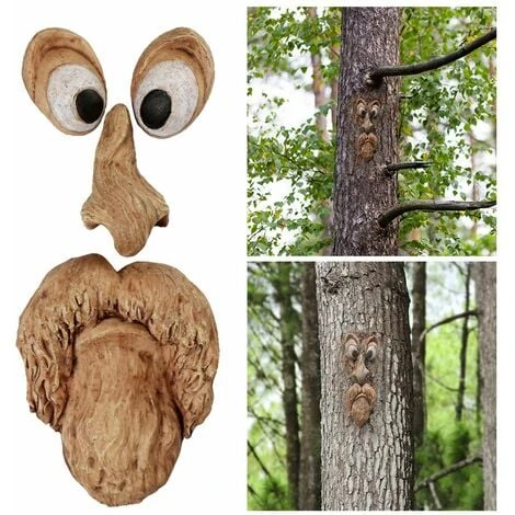 Romote Tree Face Old Man Tree Old Man Hugger Garden Peeker Scultura Tronco Appeso Decorazione Natalizia Occhi Grandi Resistente Alle Intemperie Per Cortile Esterno A 6 Romote Tree Face Old Man Tree Old Man Hugger Garden Peeker Scultura Tronco Appeso Decorazione Natalizia Occhi Grandi Resistente Alle Intemperie Per Cortile Esterno A - immagine 4