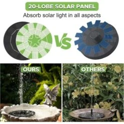 ZOLGINAH Pompa Solare Per Fontana 3W, 4 In 1 Per Fontana Solare, Pompa Solare Per Stagno 3W Con Conversione Efficiente, Per Laghetto Da Giardino O Fontana, Bagno Per Uccelli, Vaso Per Pesci -Giardino di Lusso 71127179 4