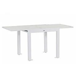 Tavolo Estensibile Da Giardino In Alluminio 82-163 Cm Lipari Bianco