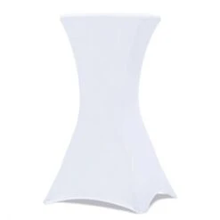 Set Di 2 Tavoli Alti Pieghevoli 105 CM E 2 Coperture Bianche -Giardino di Lusso 71919105 4